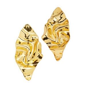 Alexis Bittar Gold Sculptural Wave Clip-On Earrings